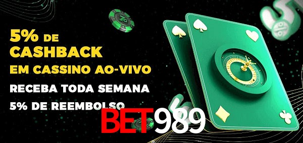 Promoções do cassino ao Vivo bet989